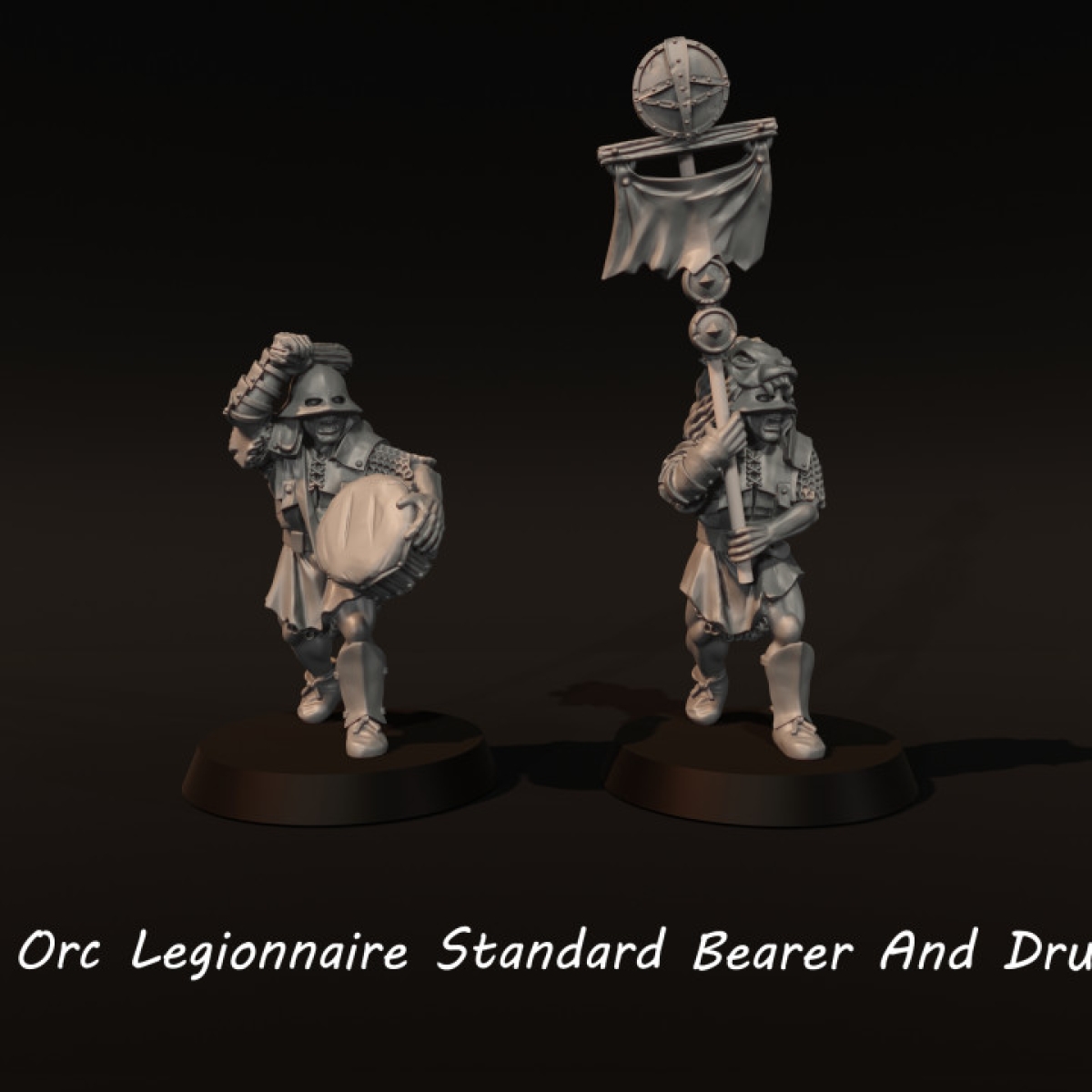 Orc Legionaire Bearer and Drummer